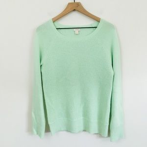 J. Crew Factory Sweaters - J.Crew Mint Green Waffle Knit Wool Blend Sweater J. Crew Factory Sweaters - J.Crew Mint Green Waffle Knit Wool Blend Sweater